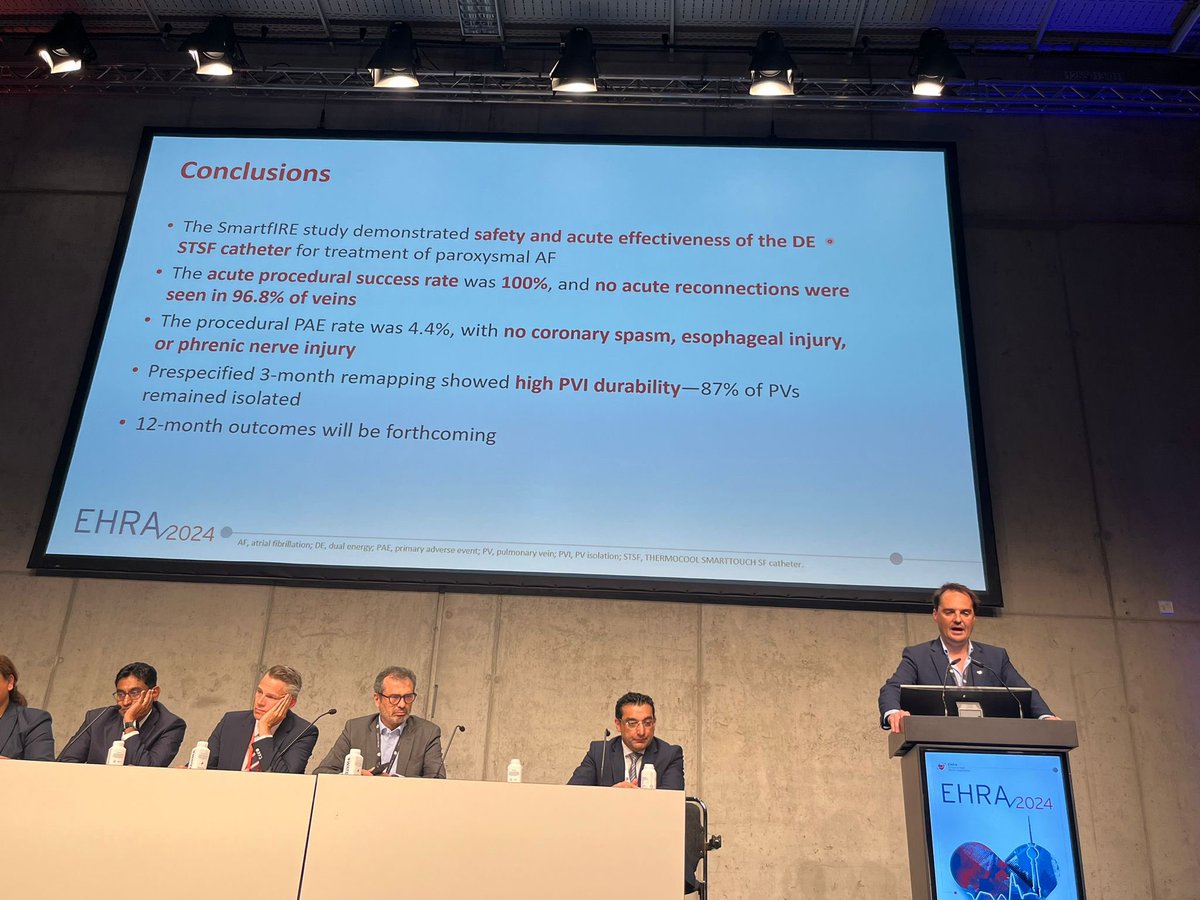Proud to present 3M results on behalf of the SmartfIRE investigators today at #EHRA2024 #PFA in the future science late breaking session #EPeeps