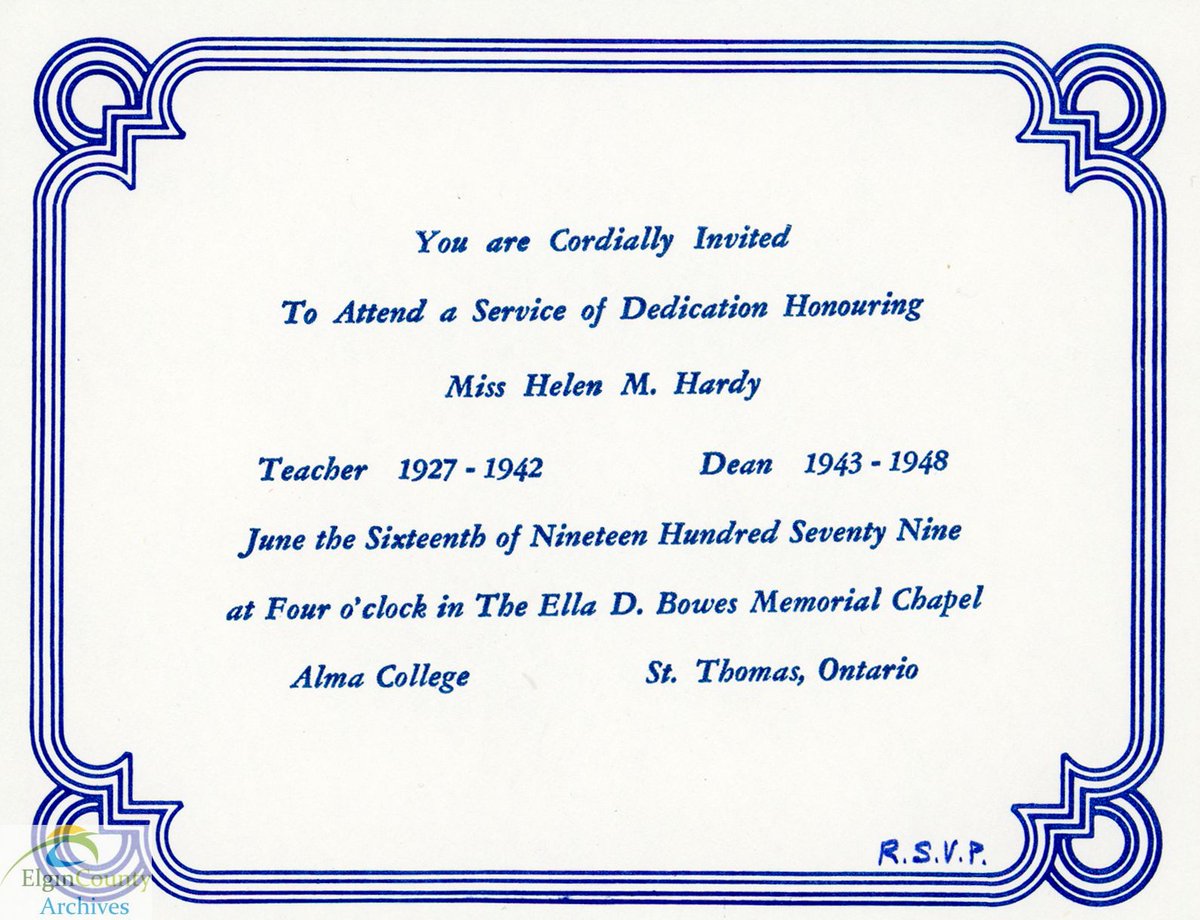 #ArchivesAtoZ I is for Invitations. Our Alma College fonds contains many invitations. Here is a sampling of a few from different time periods (1897, 1935 and 1979), and for different events. Full caption: bit.ly/3PT1Y4U #sttont