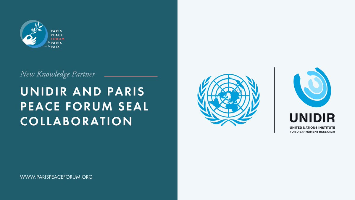 🤝🕊 @UNIDIR and Paris Peace Forum join forces to champion global peace and security! Find out more 👉 bit.ly/3xuAz31