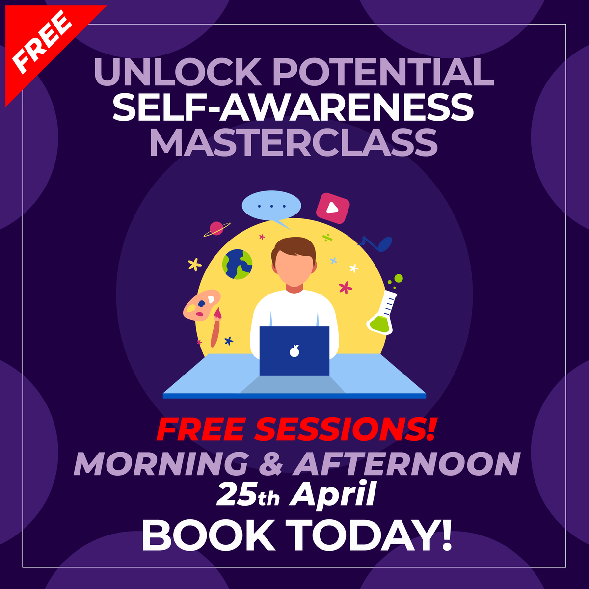 GeniusPeople_'s tweet photo. THURSDAY, APRIL 25th | 10am &amp; 2pm 90-MINUTE SESSIONS

Overcome Stress, Enhance Productivity: Self-Awareness Masterclass

FREE SESSIONS!

Book Today! Choose Your Session:
https://t.co/v5J7rkmtNW

#stressawareness #mindfulness #productivity #selfimprovement https://t.co/11u3nmr4XD