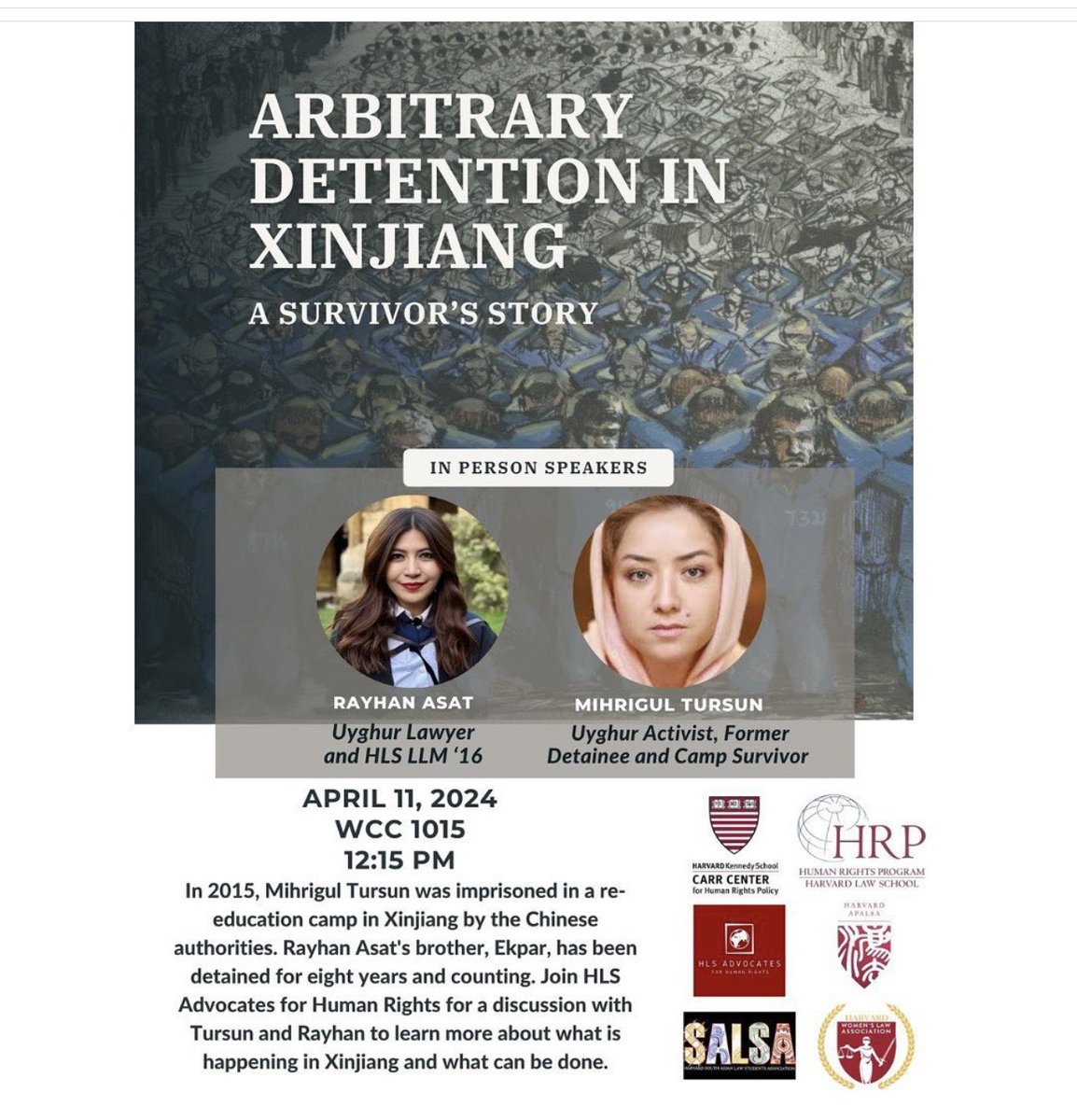 I’m honored to bring a true fighter and survivor, Mihrigul Tursun, to @Harvard_Law. The @Harvard community will hear from a woman who miraculously was able to leave the concentration camps and is now helping her community. Thanks for organizing HLS Advocates and the sponsors.