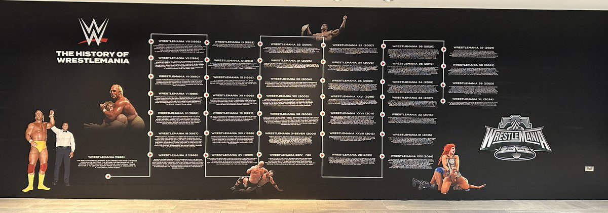 With Wrestlemania coming to town I had the opportunity to design this massive timeline in Wells Fargo Center. It only made my computer crash 30 times but I’m pretty proud of the way it turned out.