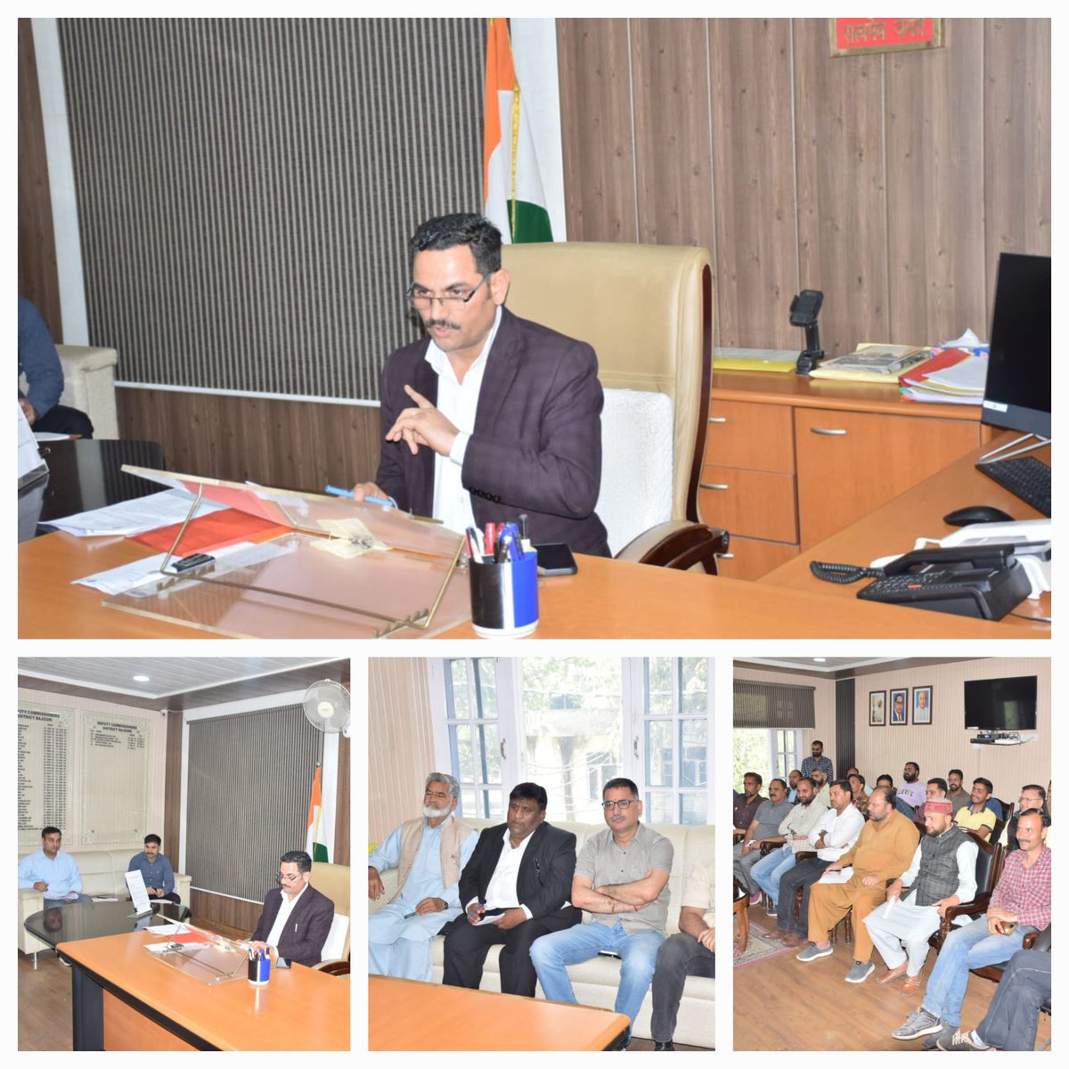 DEO Rajouri,Sh Om Parkash Bhagat, today held a meeting of Political Parties and Media Persons to sensitize them regarding provisions of MCMC, and asked to get all political advertisements pre-certified from MCMC as per ECI guidelines. #GeneralElections2024 @ceo_UTJK @diprjk