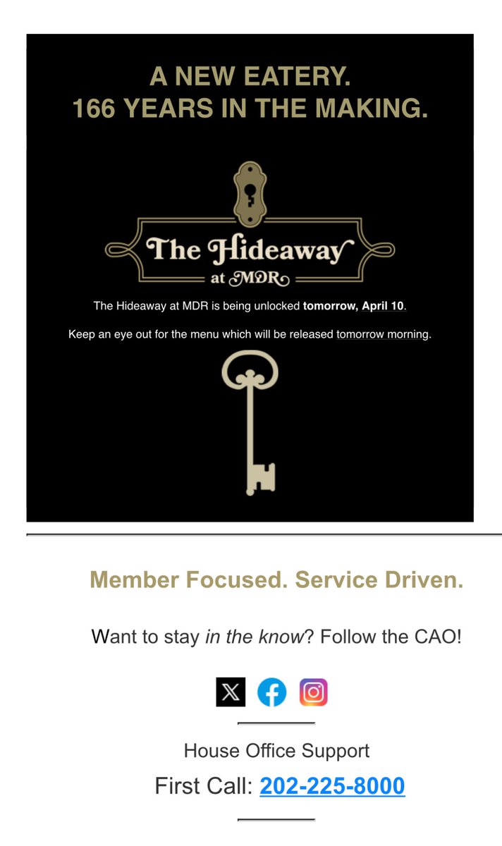 👀👀👀 just got forwarded this House Members Dining Room is getting a new “hideaway”??? “166 years in the making.”