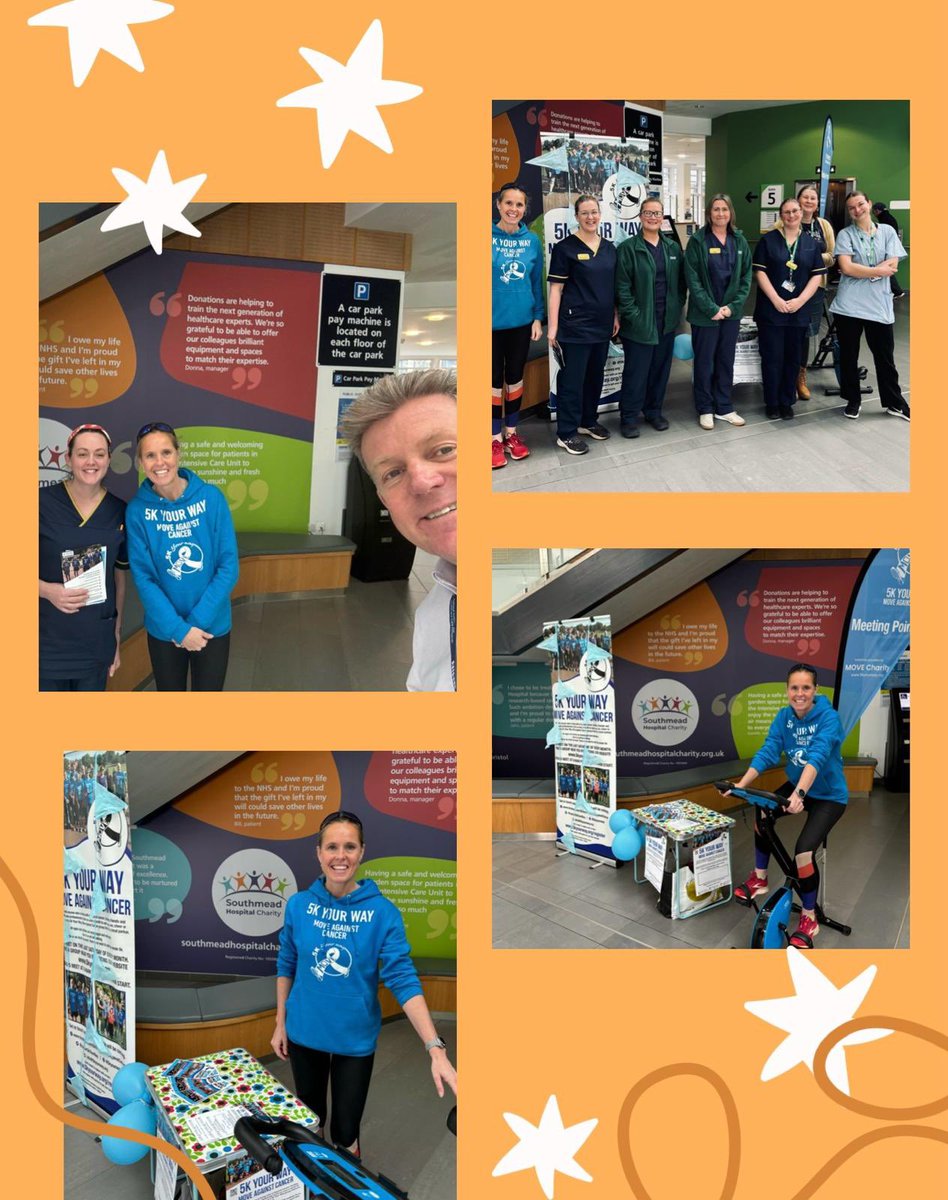 Great to see one of our local 5KYW charity ambassadors at Southmead Hospital today waving the flag for MOVE charity and collaborating across community and secondary care teams