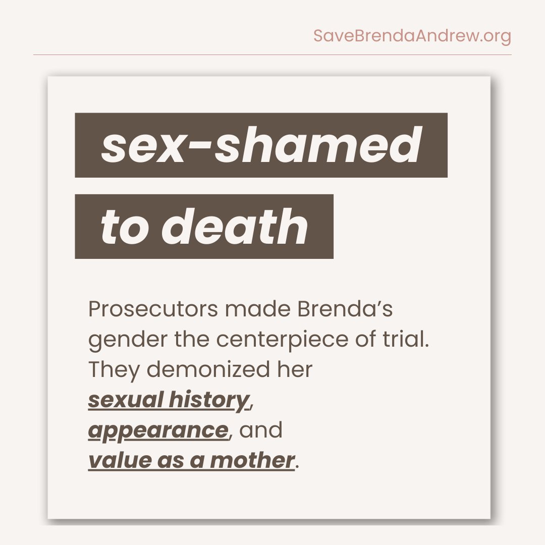 Brenda Andrew is the only woman on death row in Oklahoma. She was condemned to die after a 2004 trial in which prosecutors referred to her as a “slut puppy,” paraded her underwear before the jury, and berated her for her mothering skills. #deathpenalty #SCOTUS #savebrendaandrew