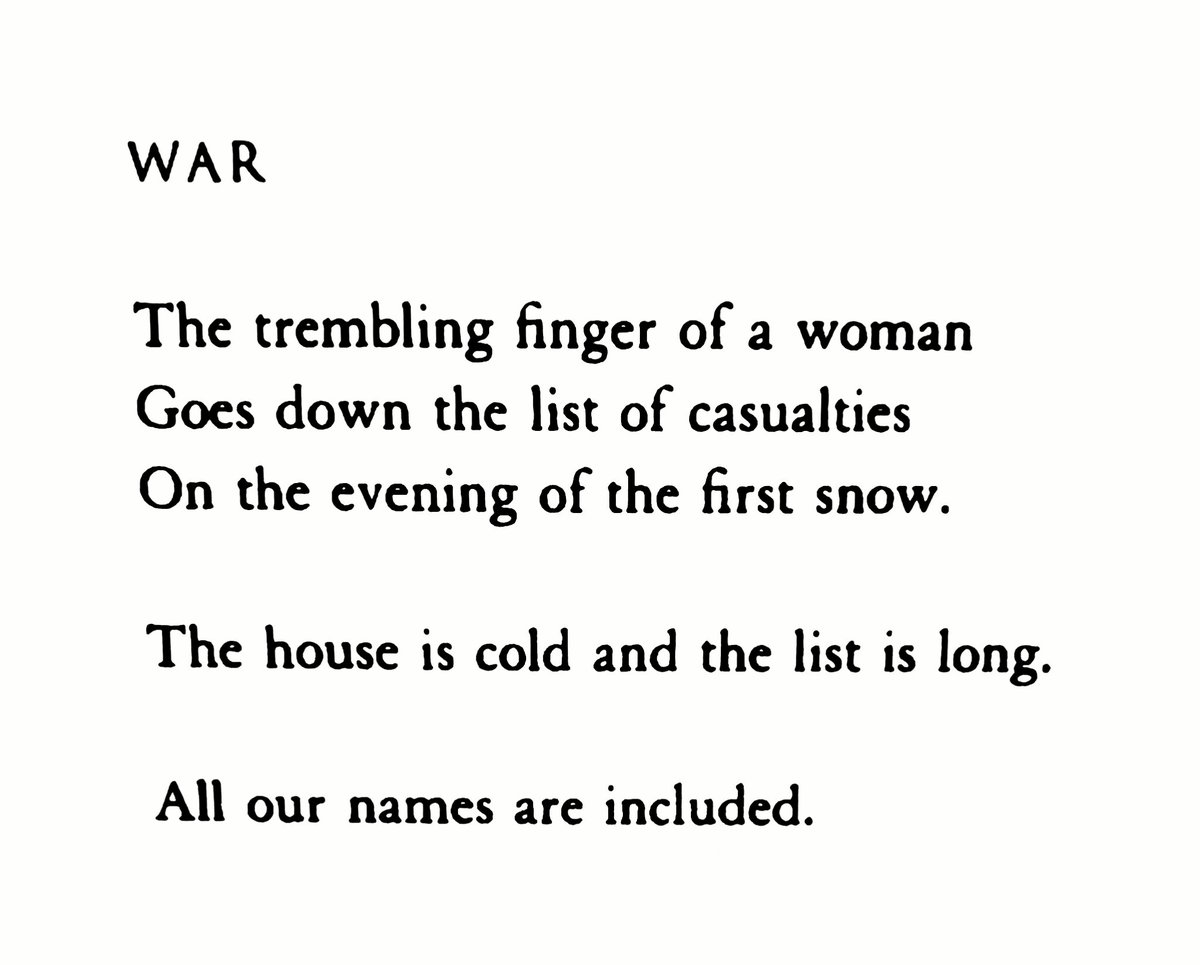 All our names are included. —Charles Simic, 'War'