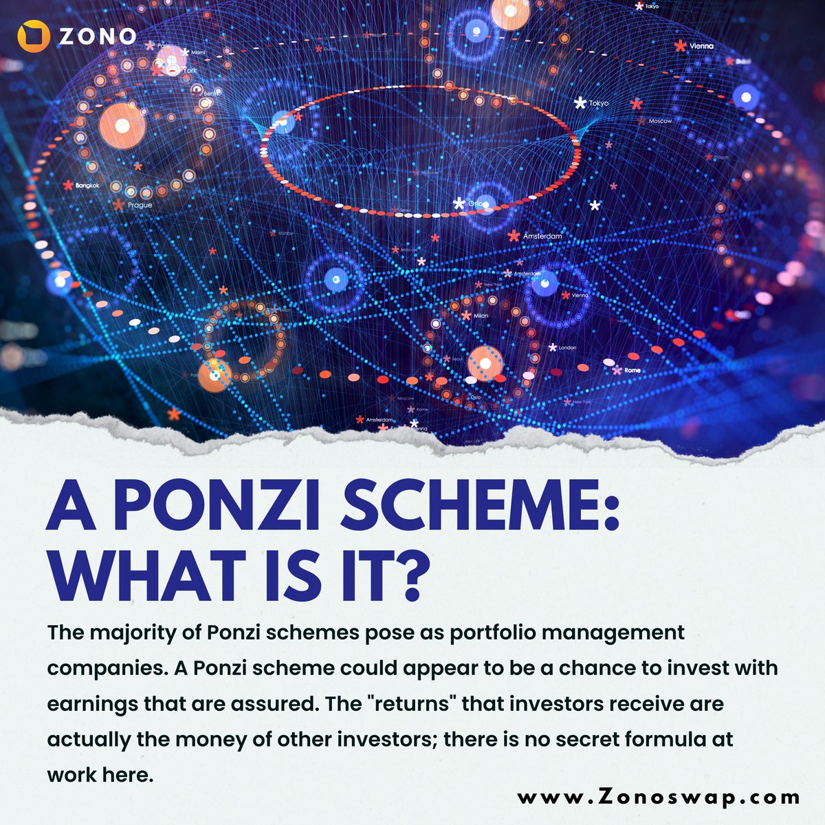 Have you been involved in a Ponzi scheme or even witnessed one?  Follow Zonoswap for crypto education : instagram.com/zonoswap

 #zonoswapV3 #ZONOV3 #cryptonetworks #cryptoterms #Zonoupdates #cryptotrading #cryptocurrency #zonoswap #zono #womenincrypto #knowyourzono