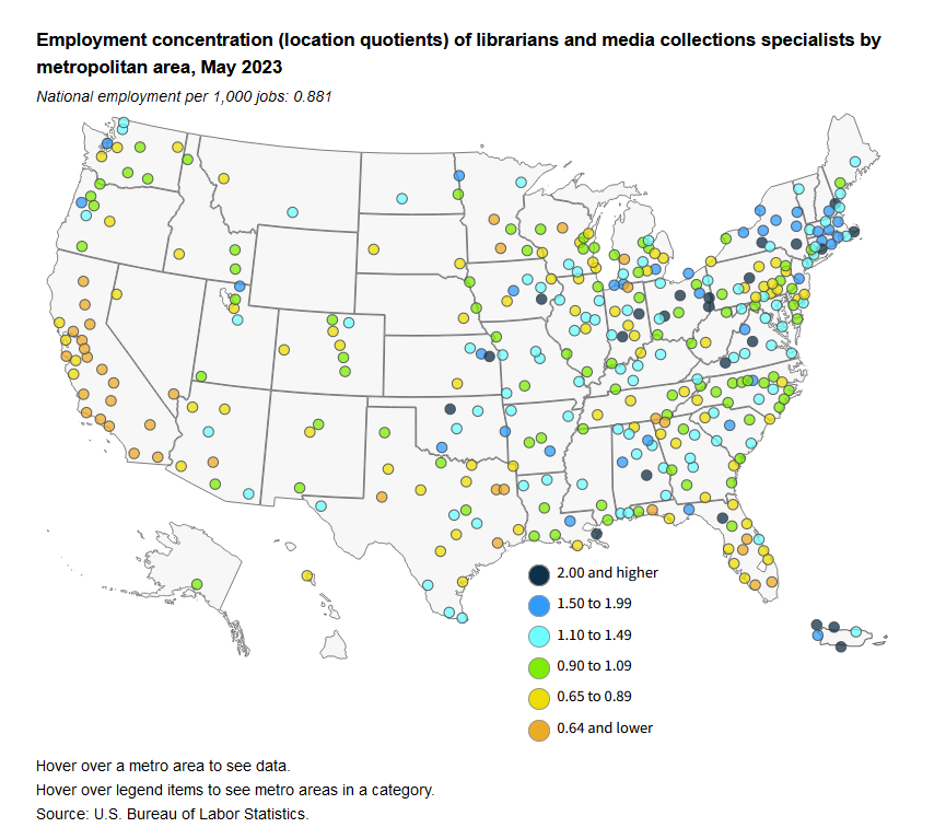 Check out BLS data for #NationalLibraryWeek bls.gov/opub/ted/2024/… #BLSdata