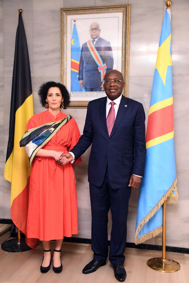 #DiplomatieRDC | Le @RDCongoMAE @ChristopheLutu2 et son homologue belge, Mme @hadjalahbib, ont eu une séance de travail cet avant-midi au @RDC_Minafet. L'agression de la RDC par le Rwanda et les relations bilatérales entre la 🇨🇩 et la 🇧🇪 ont été abordées à cette occasion.