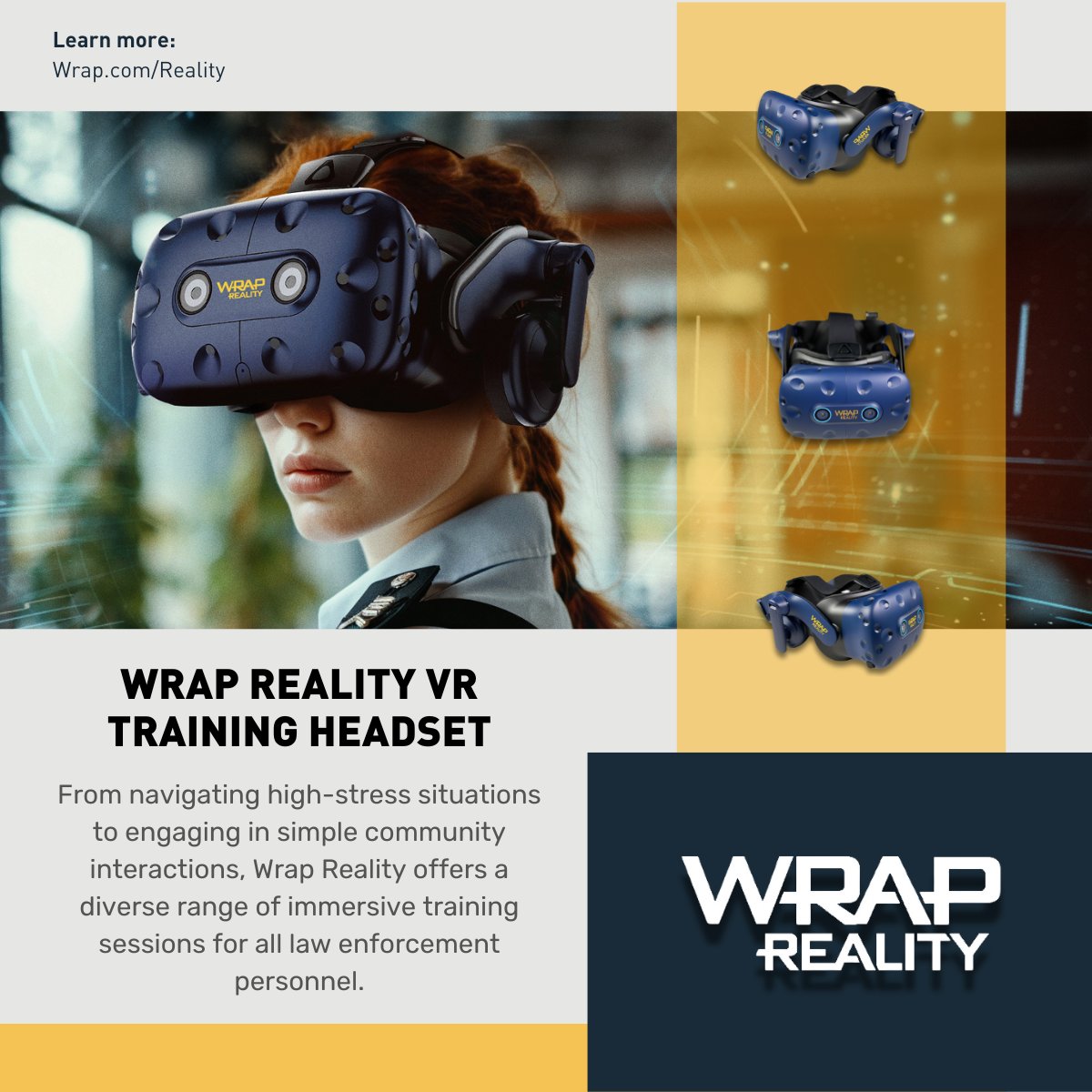 Officers need to experience scenarios firsthand for better recall. Enter Wrap Reality VR training. 👮✨ 

Explore incredibly immersive scenarios, and visit Wrap.com/Reality to discover our cutting-edge VR technology.

#WrapReality #VRTraining