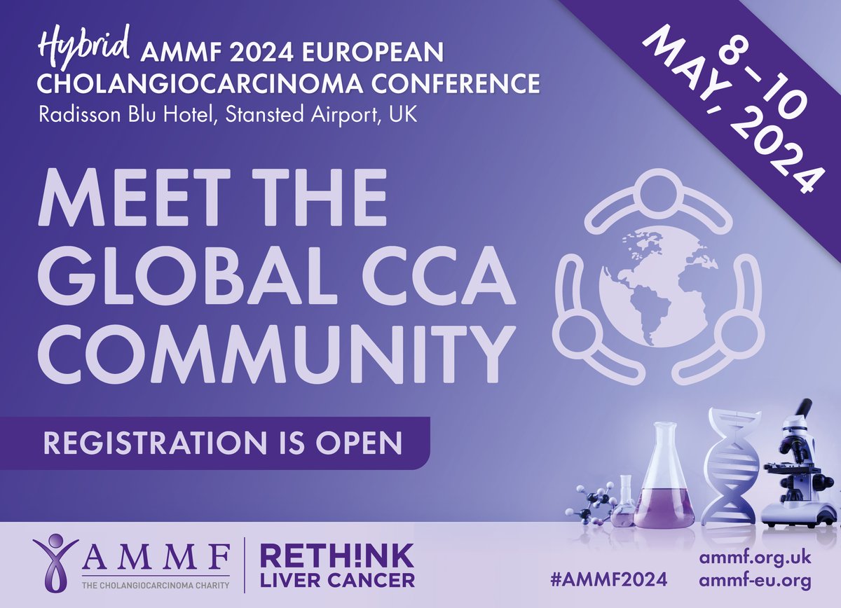 At #AMMF’s Hybrid 2024 European Cholangiocarcinoma Conference, we will hear from #CCA experts from a range of countries including the UK, Italy, Belgium, Thailand and Norway. Register to join us: ow.ly/aIk350R6pR6 #AMMF2024 #cholangiocarcinoma #livertwitter