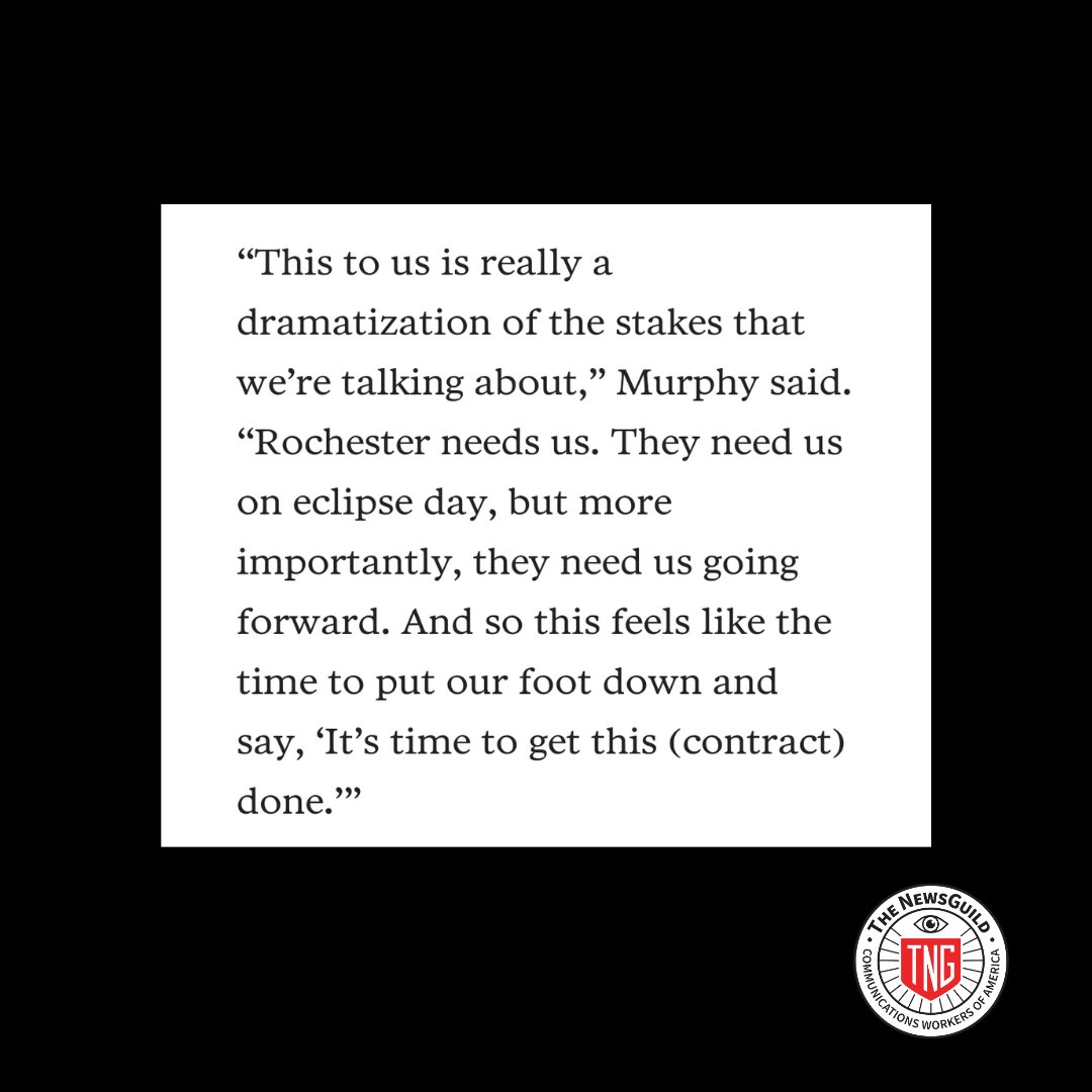 Yesterday's eclipse strike showed the power union journalists hold when they withhold their labor. But we're not done yet. While @AustinNewsGuild returns to work today, @rocnewsguild, @lbmguild, & @pghguild remain on strike. Support striking journos ⬇️ newsguild.org/how-to-support…