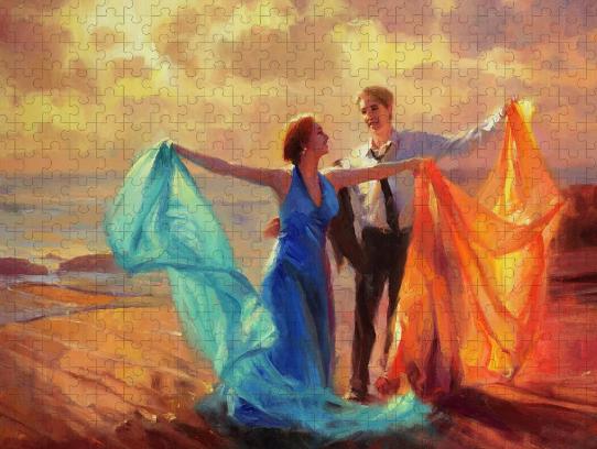 It was their own private ballroom, and the ocean was their orchestra. Evening Waltz jigsaw puzzle -- 2-steve-henderson.pixels.com/featured/eveni… #love #romance #ocean #sunset #coast #couple #jigsaw #art #buyintoart #sunlight #joy #romantic #dance #dancers