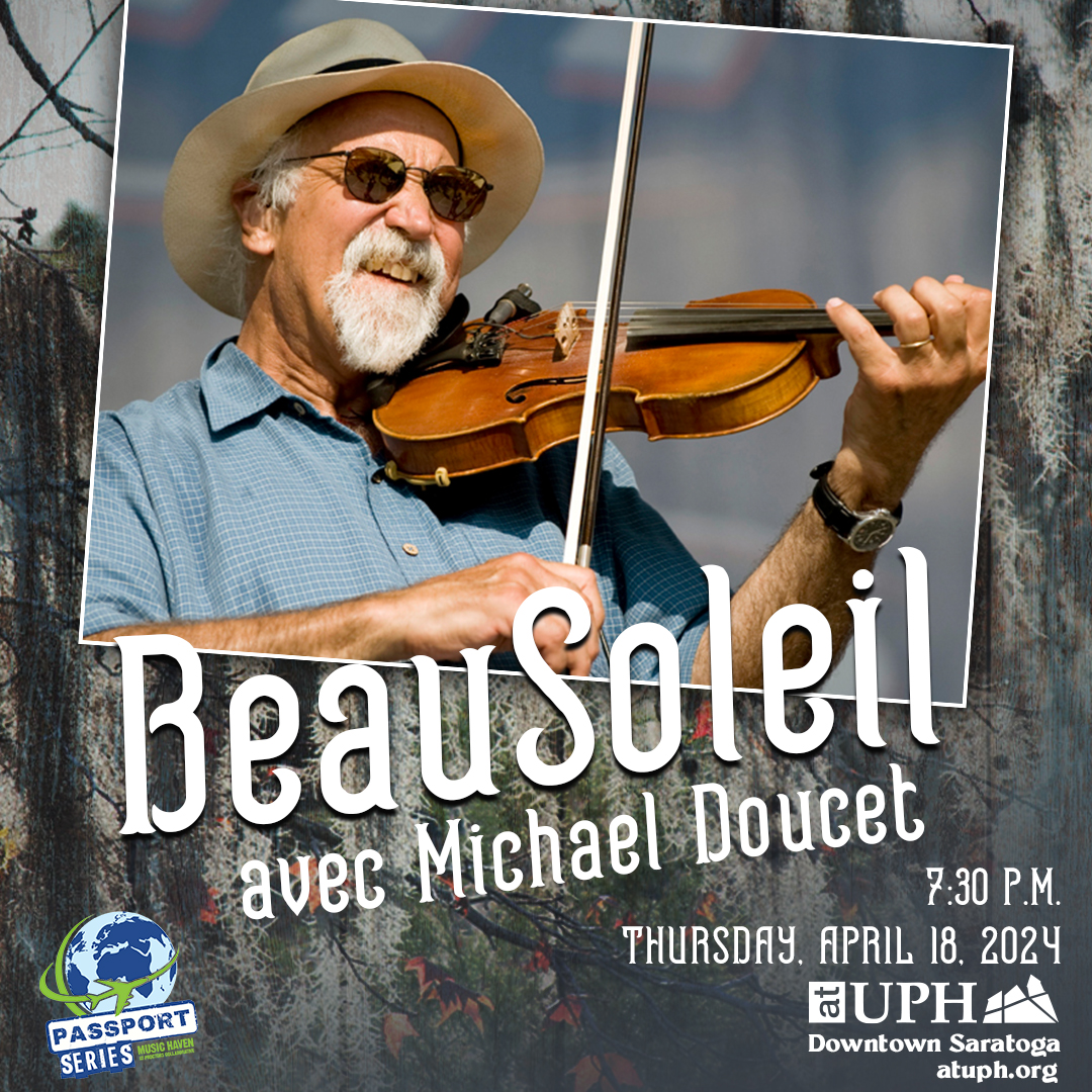 Beauoleil avec Michael Doucet brings the Louisiana sound to UPH for the next stop of the Passport Series! Their distinctive sound-a mix of New Orleans jazz, blues rock, folk, swamp pop and bluegrass-will heat up the night Thursday, April 18! 🎟️ > atuph.org