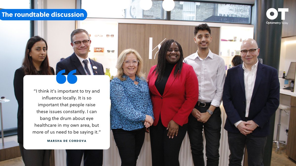 During a roundtable discussion hosted by @The_AOP @MarshadeCordova emphasised the value and potential of High Street optometry with practitioners in her constituency. Read and watch more here: ow.ly/XTCw50RbtMA #OT #Optometry @PeterHampson