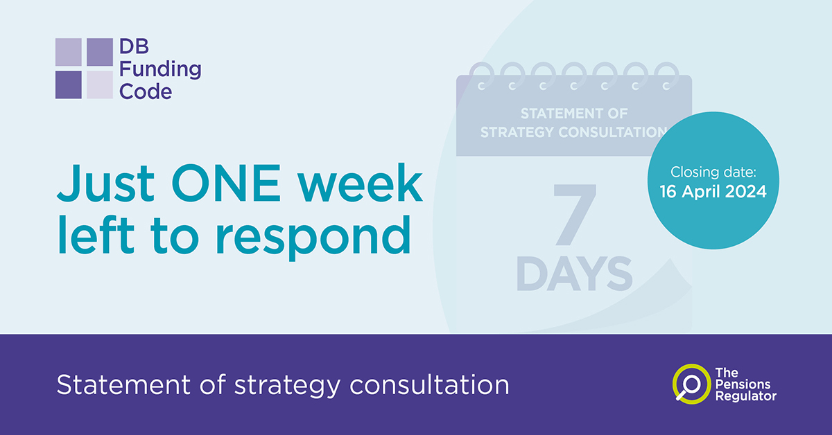 There are new requirements for DB trustees to set a long-term funding and investment strategy for their scheme. We have created statement of strategy templates to minimise the administrative burden on trustees. Share your views on our proposals: ow.ly/9glP50Rahya #Pensions