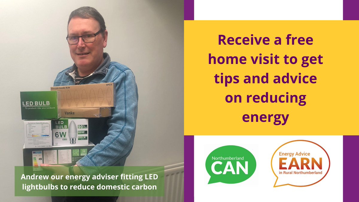 Come and meet Andrew our energy adviser who'll be at this week's Employability Hubs in Morpeth on Wednesday and Amble on Thursday 👋
You can ask him about anything energy-related for your home or arrange a home visit 🏡
#Northumberland #EnergyAdvice 1/2