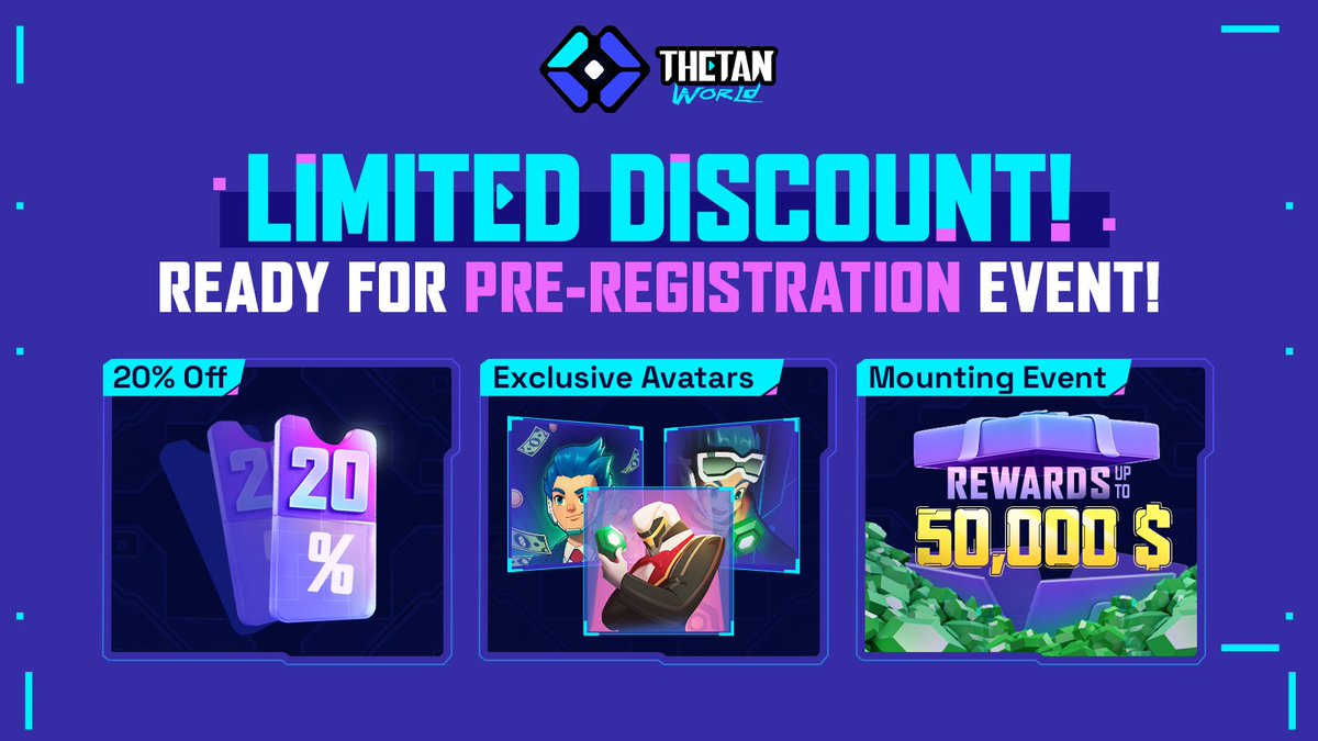 🌟 Get hyped, Thetanians! 🌟  

🚀 Brace yourselves for the epic NFT 2.0 Pre-registration Event, blasting off on April 17, 2024! 📅 
Exclusive perks tailored for the NFT 2.0 Public Sale Day are eagerly awaiting YOU, our extraordinary community! 🔥  

⏳ Let the countdown begin!