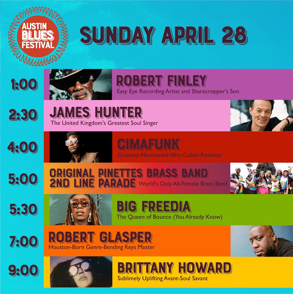 Austin Blues Festival 2024 daily lineup schedule is here 🌞 4/27-28 will be an unforgettable weekend celebrating spectacular live music & gorgeous springtime weather. Join us for 2 days of family fun and soaking up the sun at @moody_amp! Get tickets before prices rise Friday.