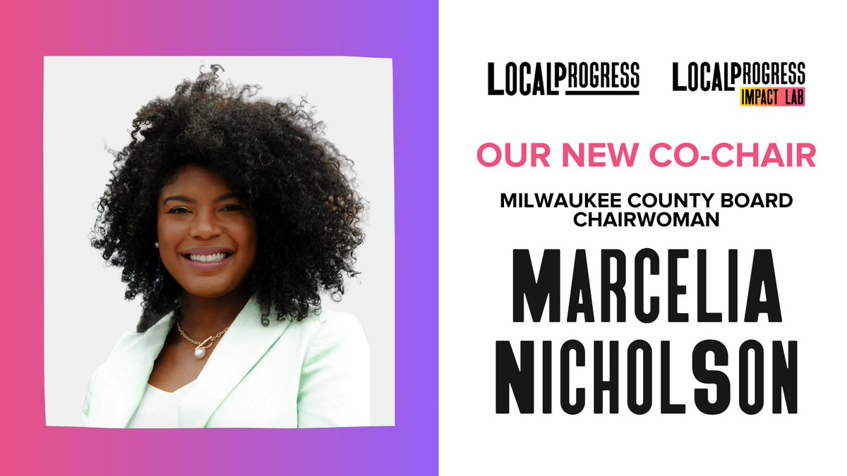 ⚡️ BIG NEWS! ⚡️ @MKE_Chairwoman Marcelia Nicholson is our new Board co-chair! Having been a member of our board for the past few years, Marci now steps into this new role joining @CouncilmanKB in leading our network. We couldn't be more excited 🙌🏽