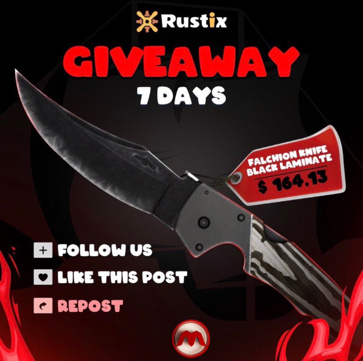 🎁FALCHION KNIFE | BLACK LAMINATE ($164.13)

👉TO ENTER :

👍🏻Follow us & @rustix_io
♻️Retweet + Like
✍️Tag 1 Friend 

⏰Giveaway ends in 7 days!  

#CSGOGiveaway #cs2giveaway #cs2