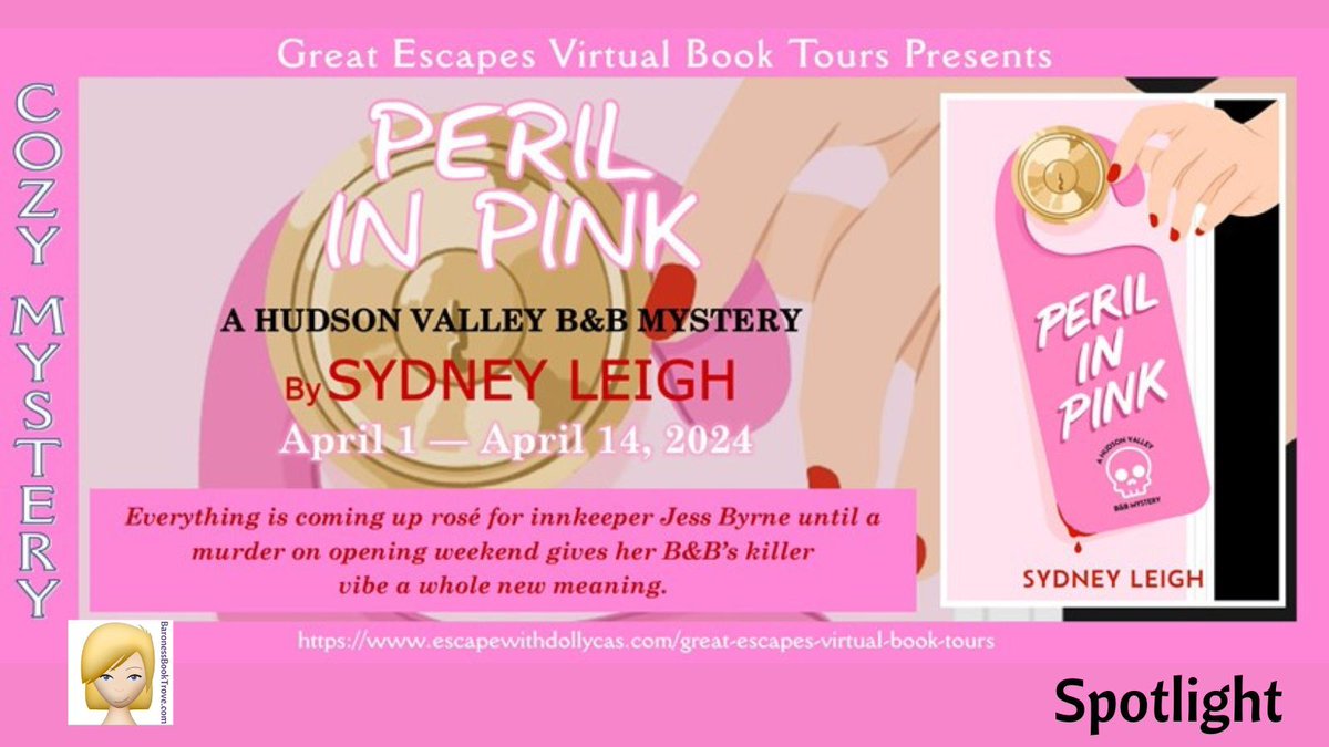 ✏️📚 Spotlight 📚💜 Take a look at this spotlight of PERIL IN PINK by @SydneyLeighCozy. This is the 1st book in the Hudson Valley Bed and Breakfast Mysteries series. It has a giveaway. buff.ly/3xw9f4z #BlogTour #Giveaway #HudsonValleyBedandBreakfastMysteries @dollycas