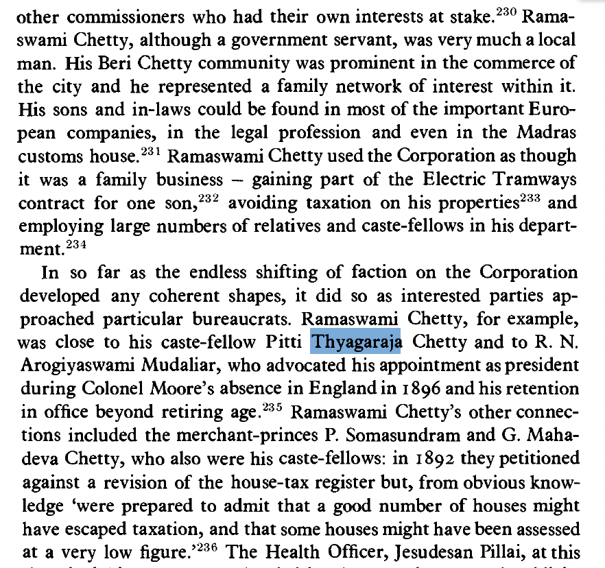 You would be surprised to note that Sir PT formed an association with other people of his caste network and dominated the Corporation and worked towards using the power to protect their commercial interests 3/n