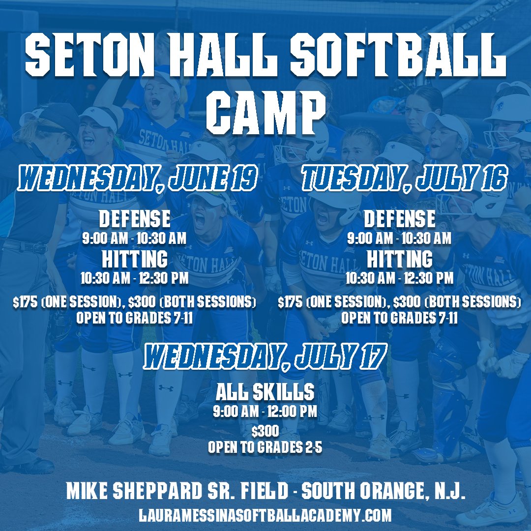🥎SUMMER CAMP DATES ARE HERE🥎 Register or learn more here ⬇️⬇️ 🔗lauramessinasoftballacademy.com #HALLin🔵⚪ | #HooksUp