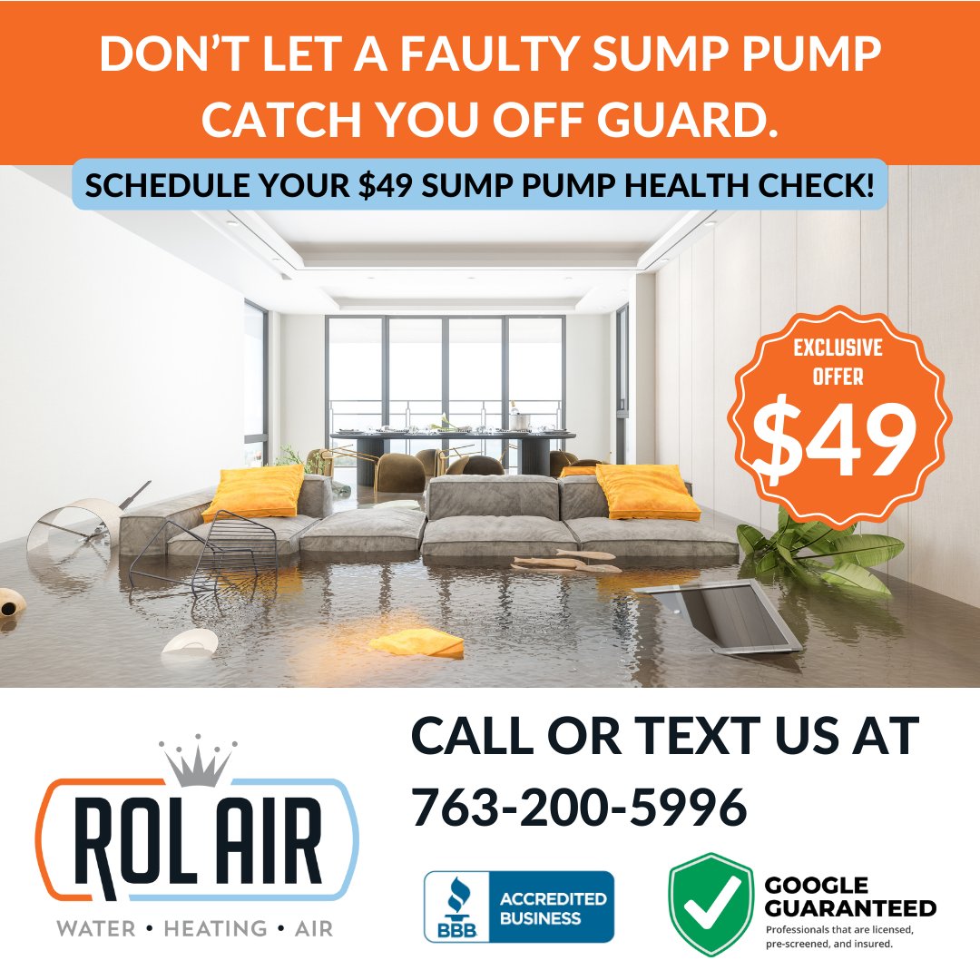 🌱🌦️𝐈𝐬 𝐲𝐨𝐮𝐫 𝐡𝐨𝐦𝐞 𝐫𝐞𝐚𝐝𝐲 𝐟𝐨𝐫 𝐒𝐩𝐫𝐢𝐧𝐠? Now through the rest of April, get your Sump Pump Health Check for only $49! Regular home maintenance can help you avoid those unexpected and costly repairs. Call or text us to schedule yours today! 763-200-5996.