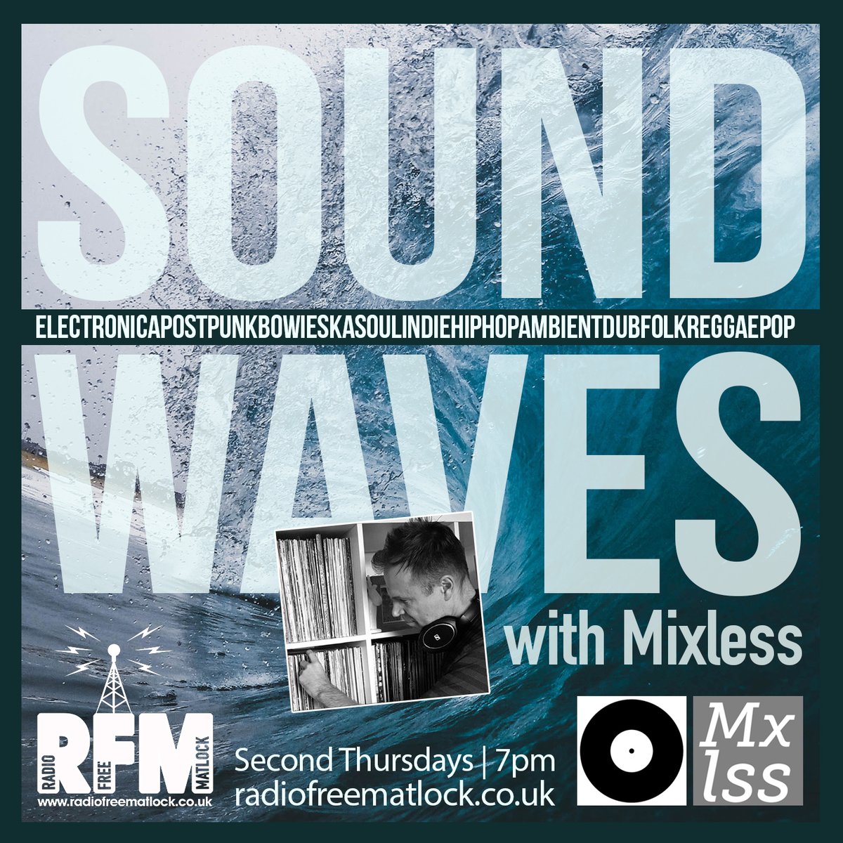 ON AIR NOW ⚡️ Broadcasting from his new Thursday slot... 7pm : @mixless presents 'Sound Waves' 🌊 Music old and new from across the spectrum with a special focus on, not just one, but two albums of the month Tune in >> radiofreematlock.co.uk
