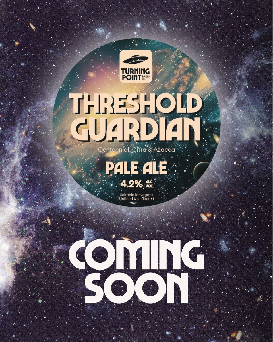 A Brace of new brews beckons. Heading out of the brewery this week! Coming soon to a bar near you! Threshold Guardian pale ale and The Shapeshifter NEIPA. Both draft only. You know who to call if you want some for your venue! 🛸