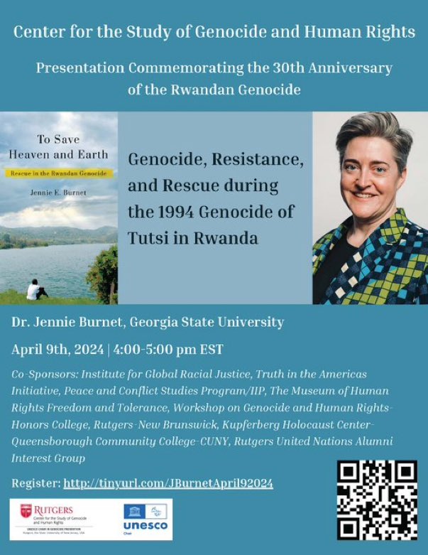 Talk on #rescue during the #RwandaGenocide —
Today! @Rutgers_CGHR