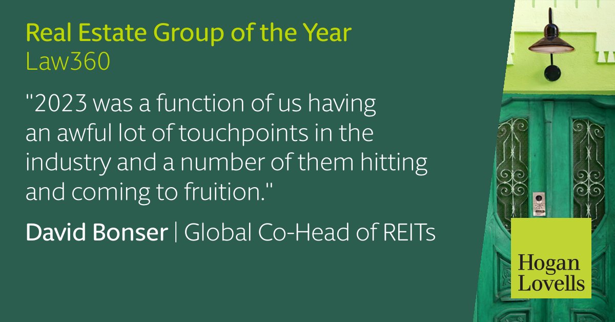 Our award-winning Real Estate practice group has notched its third consecutive placement in Law360’s 2023 Real Estate Groups of the Year, highlighting its consistent performance and position among US leaders in one of the most competitive categories. This year the team earned