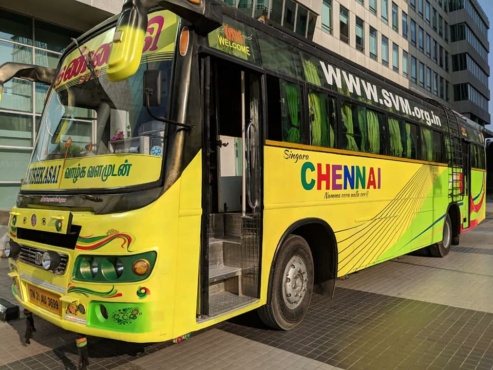 SVM Tours and Travels, Our fleet offers buses ranging from 36 to 54 seating capacity, equipped with both AC and non-AC facilities, ensuring comfort at every journey. 

#SVMToursandTravels #ChennaiTravel #CorporateTransport #WeddingTransport #CollegeTransport #SchoolTransport