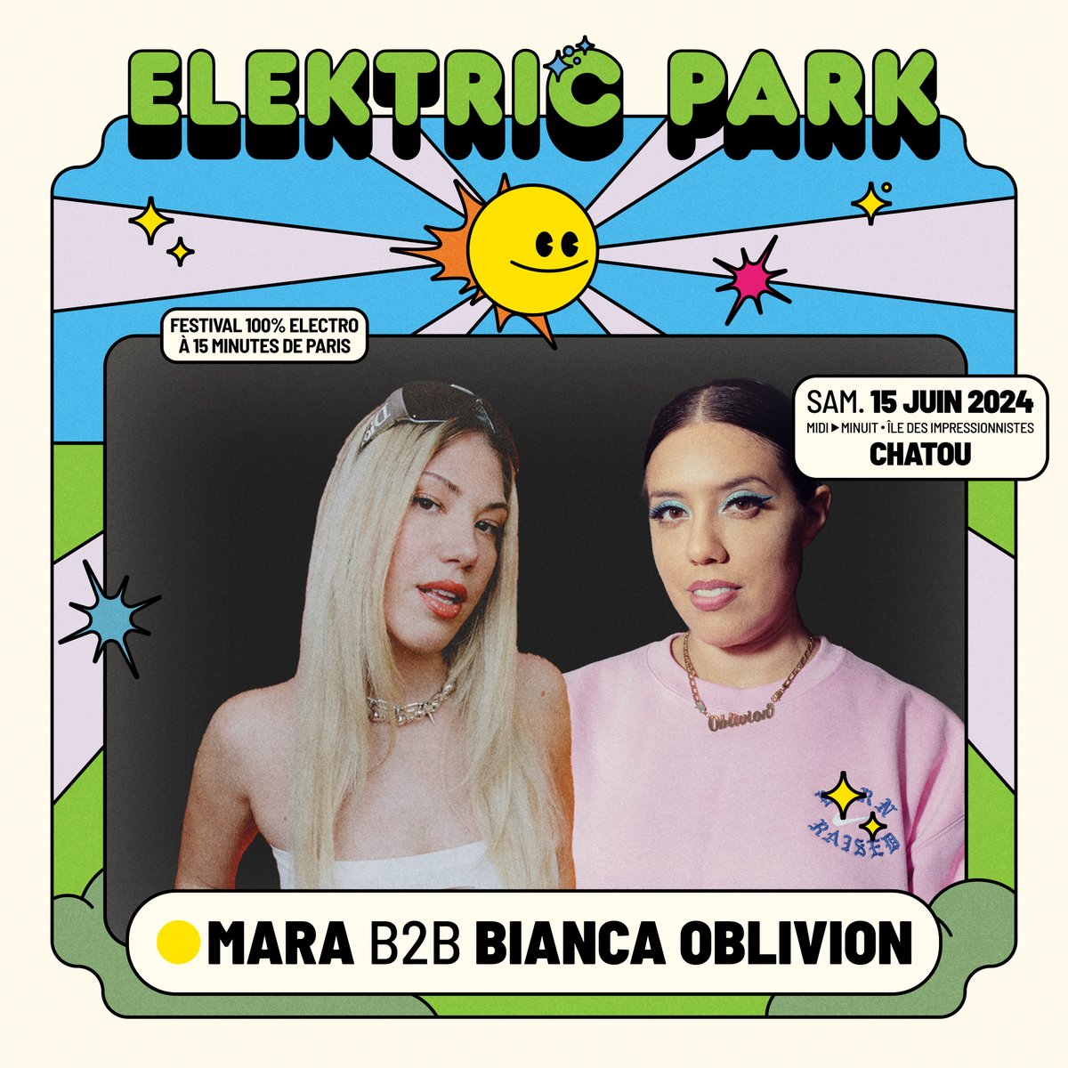 ANNONCE : Mara et Bianca Oblivion rejoignent le line-up d’EPK pour un B2B 100% 💞 On a hâte de découvrir leur premier B2B en exclu à EPK le 15 juin !
