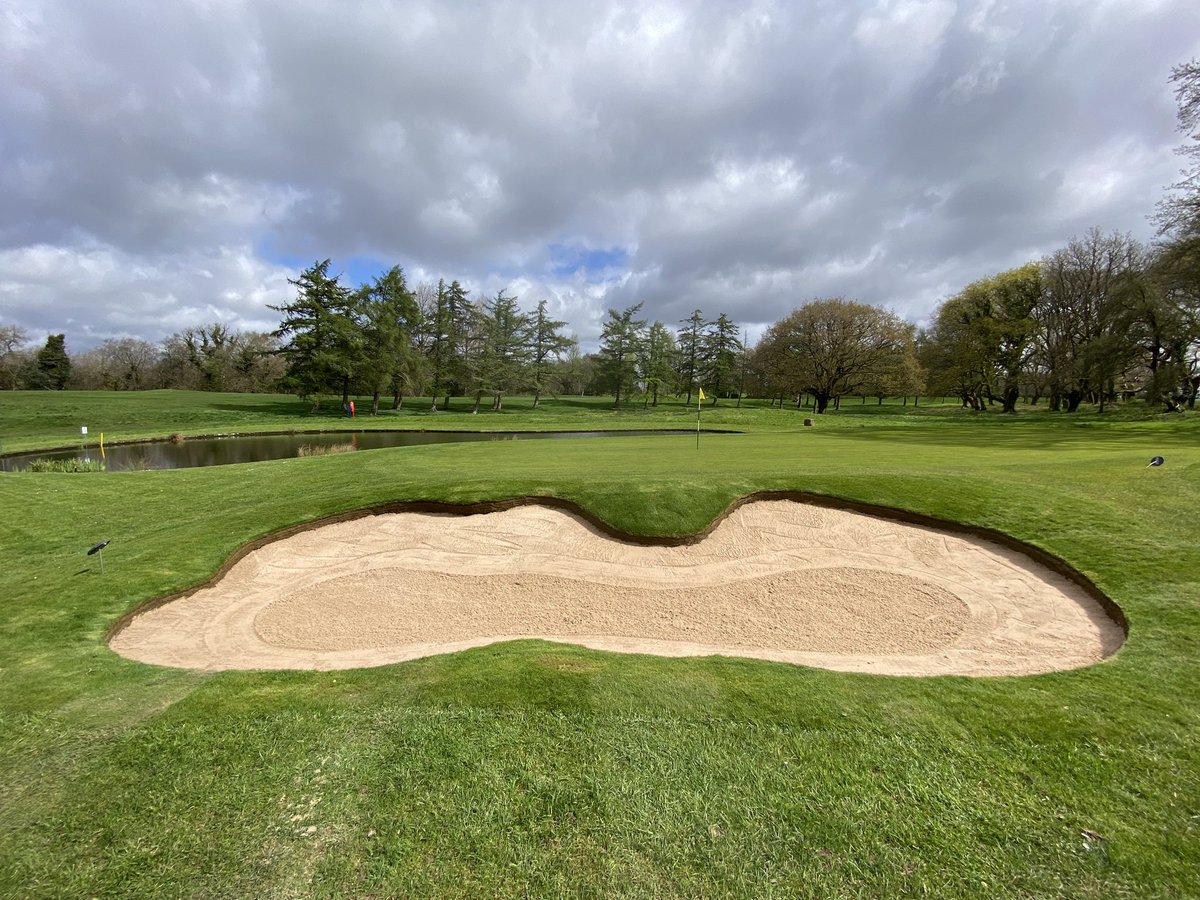Sand added to the new bunkers at 6 and 14.