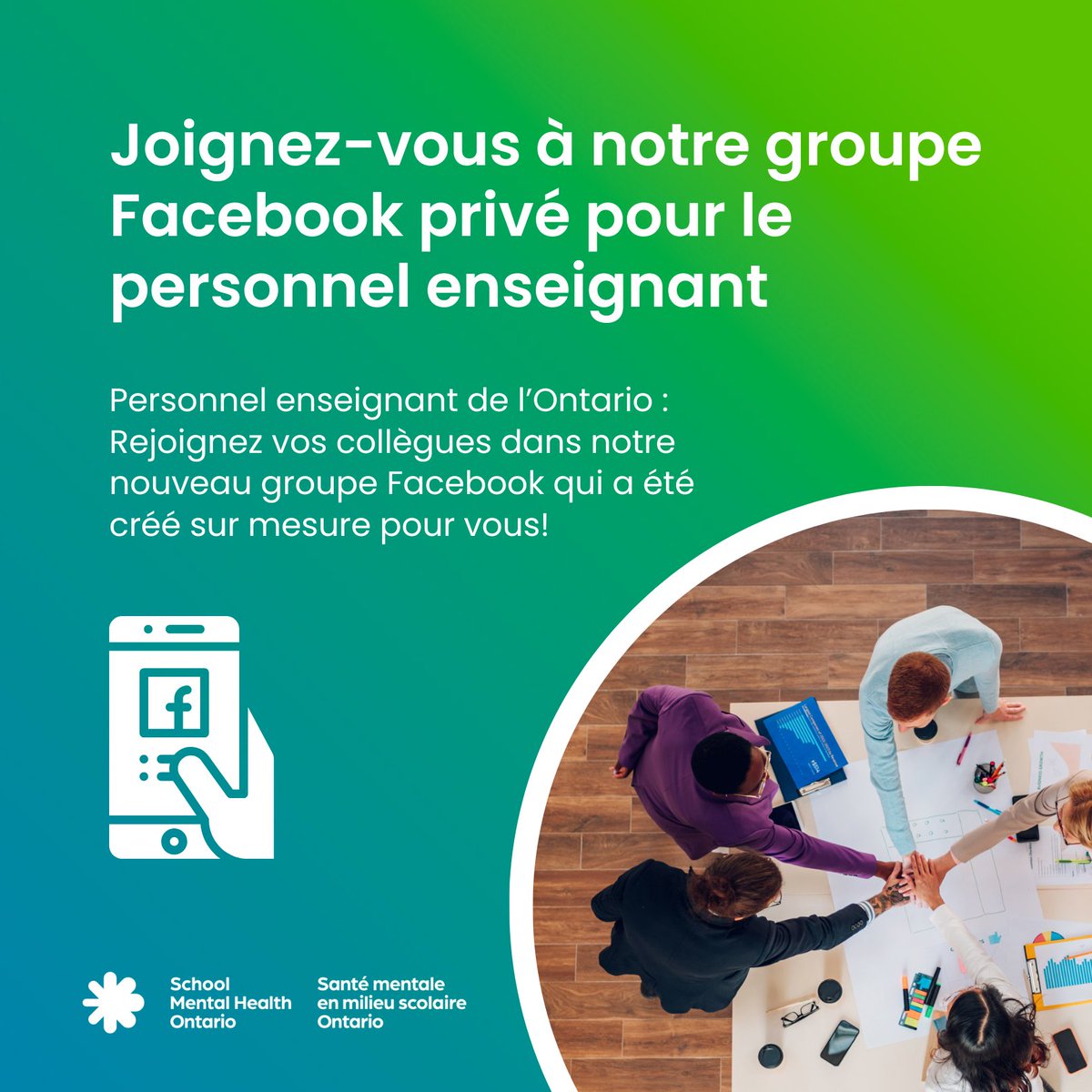 Êtes-vous enseignant.e et voulez-vous apprendre de vos collègues sur la façon de soutenir la santé mentale des élèves dans votre salle de classe? Joignez notre groupe privé sur Facebook. facebook.com/groups/communa… #SantéMentaleScolaireOntario