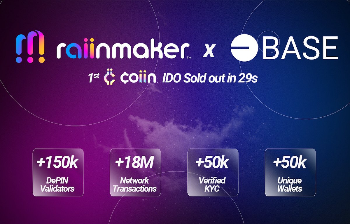 'With over 18M transactions processed and an engaged community of over 200,000 worldwide, @Raiinmakerapp empowers people all over the planet to contribute to decentralized AI infrastructure while earning crypto, no special technical knowledge required.' Huge thanks to our…