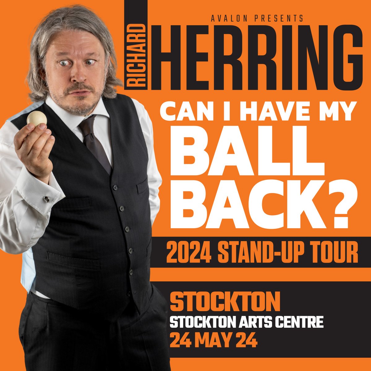 After six years, @Herring1967 makes his long-awaited return to stand-up with his latest show, Can I Have My Ball Back? Catch him at ARC on Fri 24 May! 🎟️ arconline.co.uk/whats-on/richa…