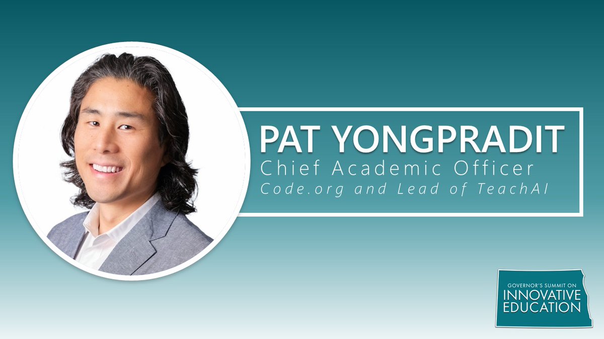 Excited to announce our first keynote for the Governor's Summit on Innovative Education, @codeorg Chief Academic Officer and and Lead of #TeachAI @MrYongpradit. Registration is open for this FREE event at 2024InnovativeEdSummit.eventbrite.com.