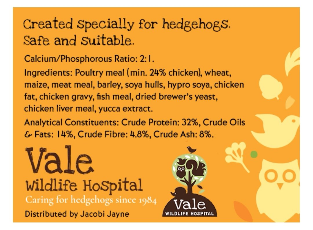 Vale's™️ Hedgehog Food is available for free next day Prime delivery (600g should be soon) We are now able to offer 15kg bulk bags to Hedgehog and Wildlife Hospital's. If you're interested in purchasing bulk bags, email info@valewildlife.org.uk for details amzn.eu/d/iK69u3Y
