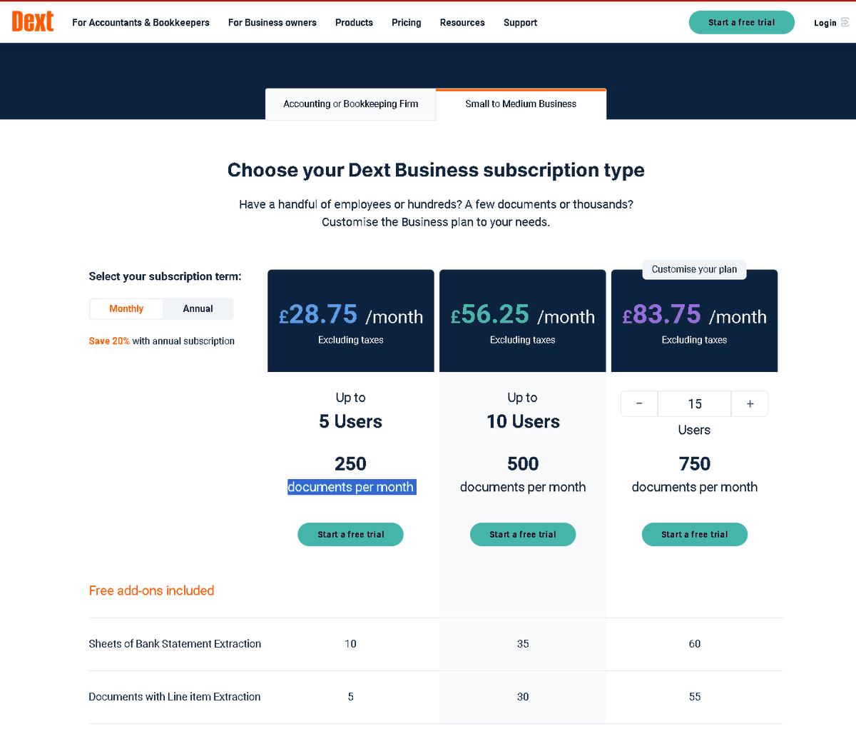 Would @dextofficial collect the invoices manually ? How do I provide the username and password? How much would it cost if I create around 70 docs a month with one business user and one accountant ?