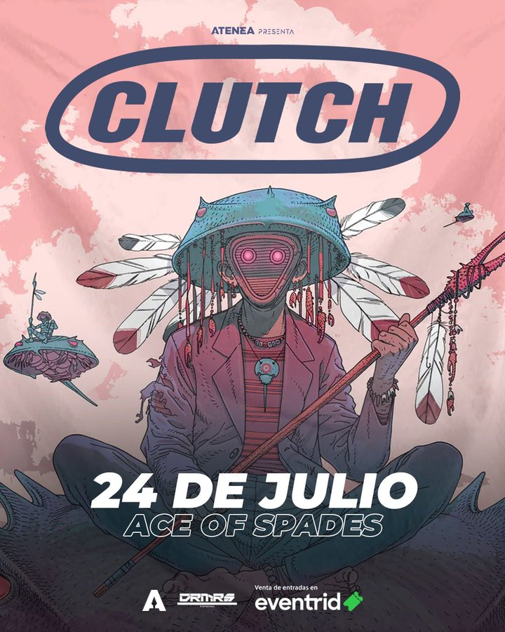 Atenea presenta Clutch en Colombia Por primera vez en Colombia se presentará la agrupación @clutchofficial. Una descarga de rock de alta pureza y calidad. 🗓️ 24 de julio // 📍Ace of Spades 🎟️🎫 @EventridCo