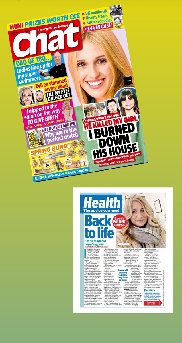 Chat Magazine Interview 
True-life PATIENT CASEBOOK
Issue 14 🎗️
@endowestlothian @CuraleafClinic 
@ChatMagazine 

gb.readly.com/magazines/chat…

#endometriosisawareness
#shinealightinadarkplace
#endowarrior