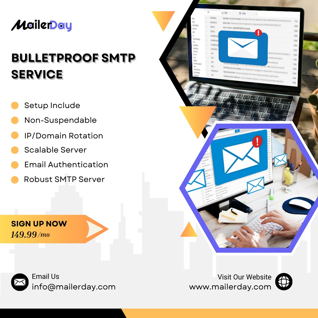 mailerday_'s tweet photo. Take your email delivery to the next level with Mailerday's bulletproof SMTP service. Fast, secure, and reliable - trust us to deliver your messages with confidence. 📷

#mailerdayemailmarketing #emailmarketing #emailmarketingprovider #bulkemail #emailservices #campaignmanagement https://t.co/Wr52J6JFwC