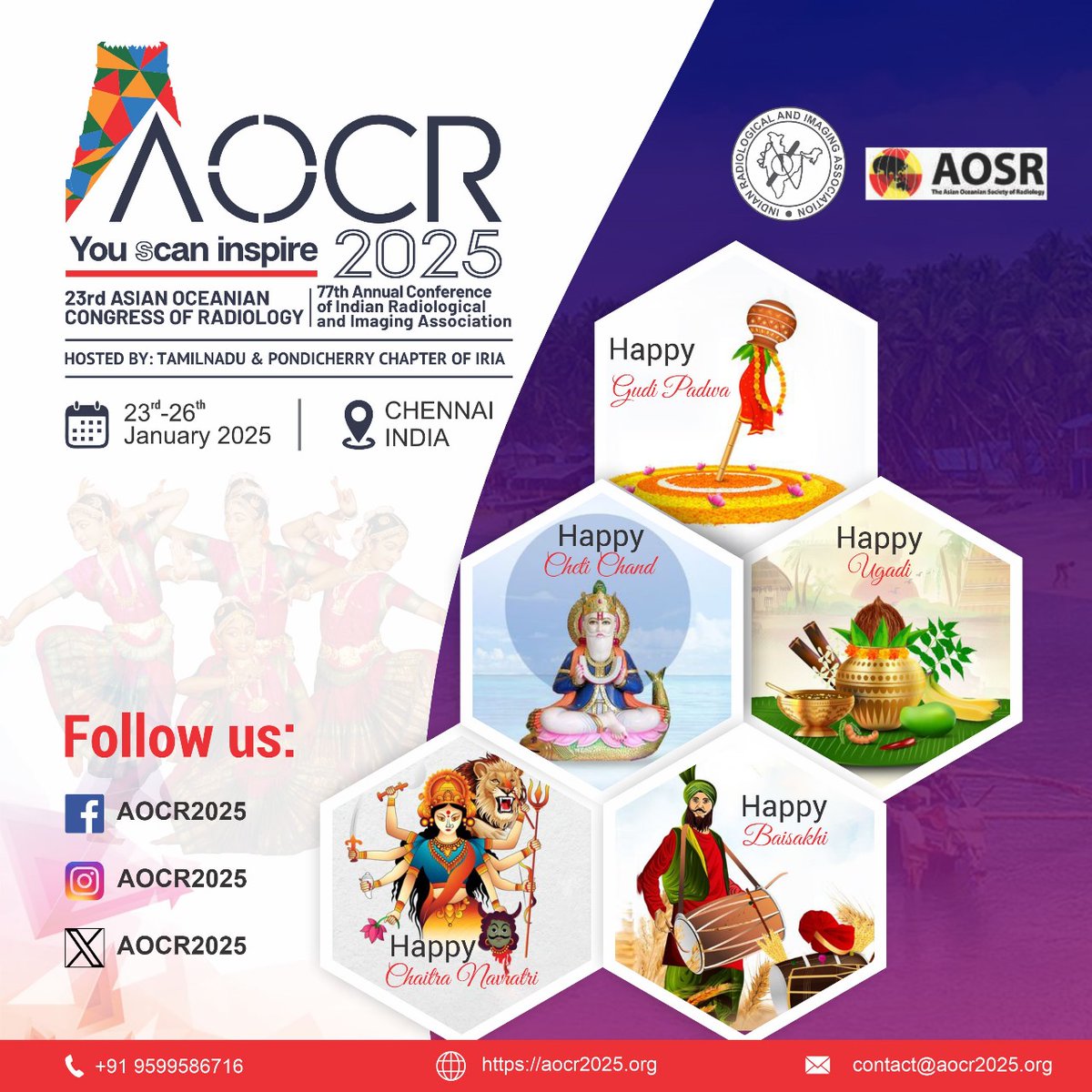 aocr2025's tweet photo. AOCR 2025
Wishes you all
Happy Gudi Padwa, Happy Ugadi, Happy Cheti Chand, Happy Chaitra Navratri, and Happy Baisakhi.
Follow us on
Facebook: https://t.co/MVO6eSCM0N
Instagram: https://t.co/55sUHoYE8x
Twitter: https://t.co/0LBRKnEYNi
📷 https://t.co/urIQFlKGyO