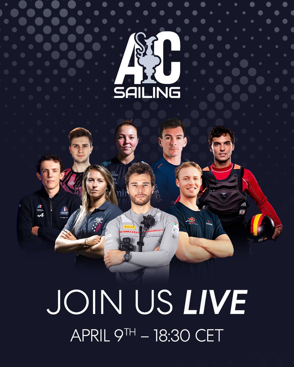 Join us live on Twitch for the AC Sailing Launch at 18:20 CET. twitch.tv/americascup #AmericasCupEseries #ACSailing