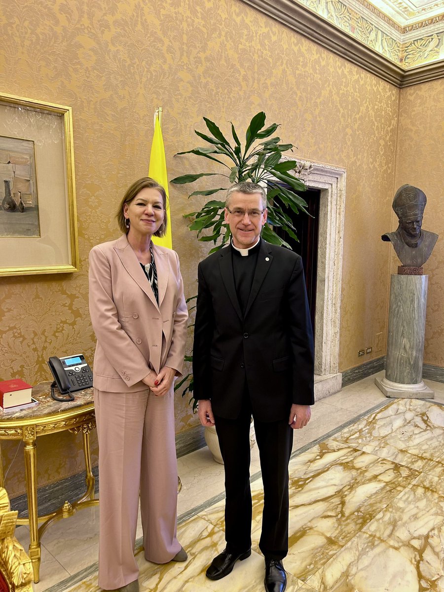 Very good exchange with Msgr. Dr. Miroslaw Wachowski, Undersecretary for the Relations with States at the #HolySee. Thank you for your hospitality and for sharing your insights on #IndoPacific affairs.