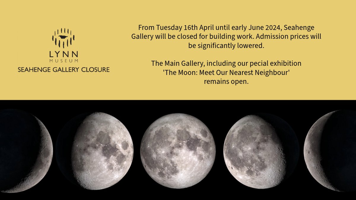 Last week to visit the Seahenge Gallery at @Lynn_Museum before summer. The gallery will close from 16 April until early June 2024 for planned building works. 🌞🌖The Main Gallery remains open, featuring special exhibition: 'The Moon: Meet Our Nearest Neighbour' until Sep 15🌖🌞